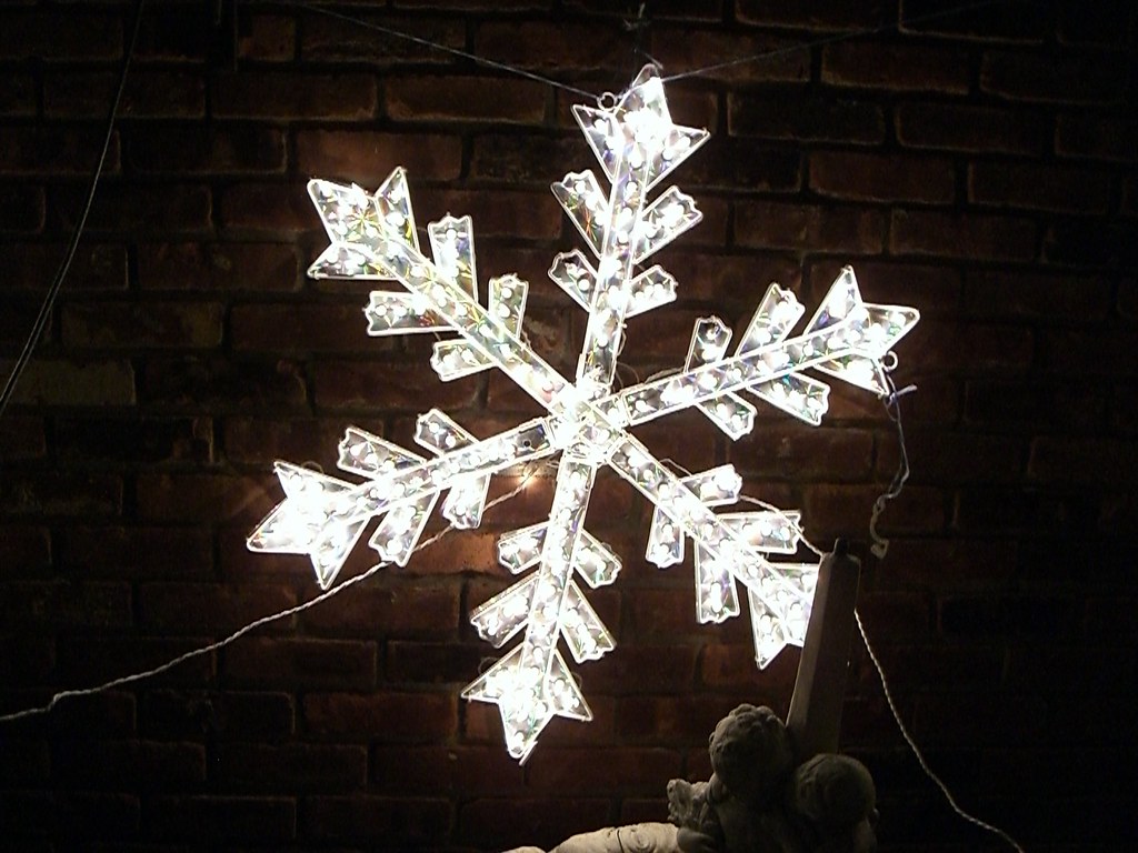 Decorate safely this holiday season. Electric snowflake decoration.
