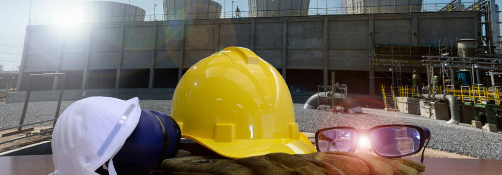 hard hat sitting on the ground